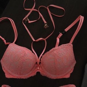 Victoria secret bra and matching panties.